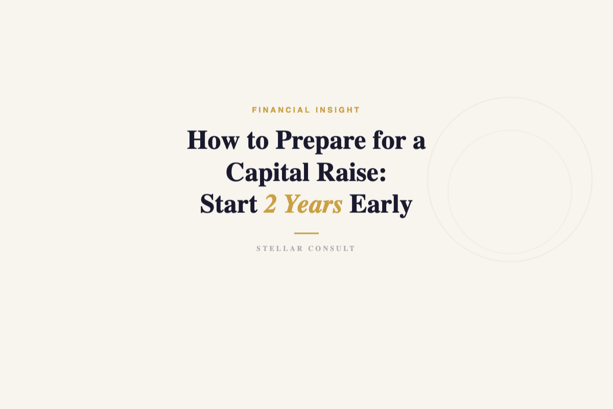 Stellar Consult blog - Capital raise strategies